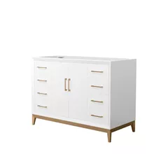 amici 48" single vanity with optional carrara marble counter - white
