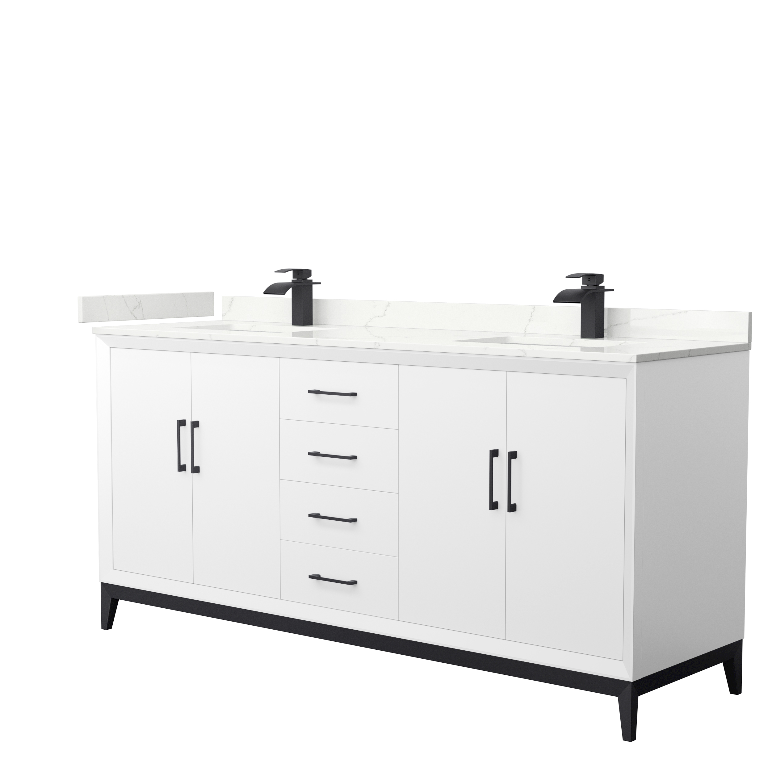 Amici 72" Double Vanity with optional Quartz or Carrara Marble Counter - White WC-8181-72-DBL-VAN-WHT_