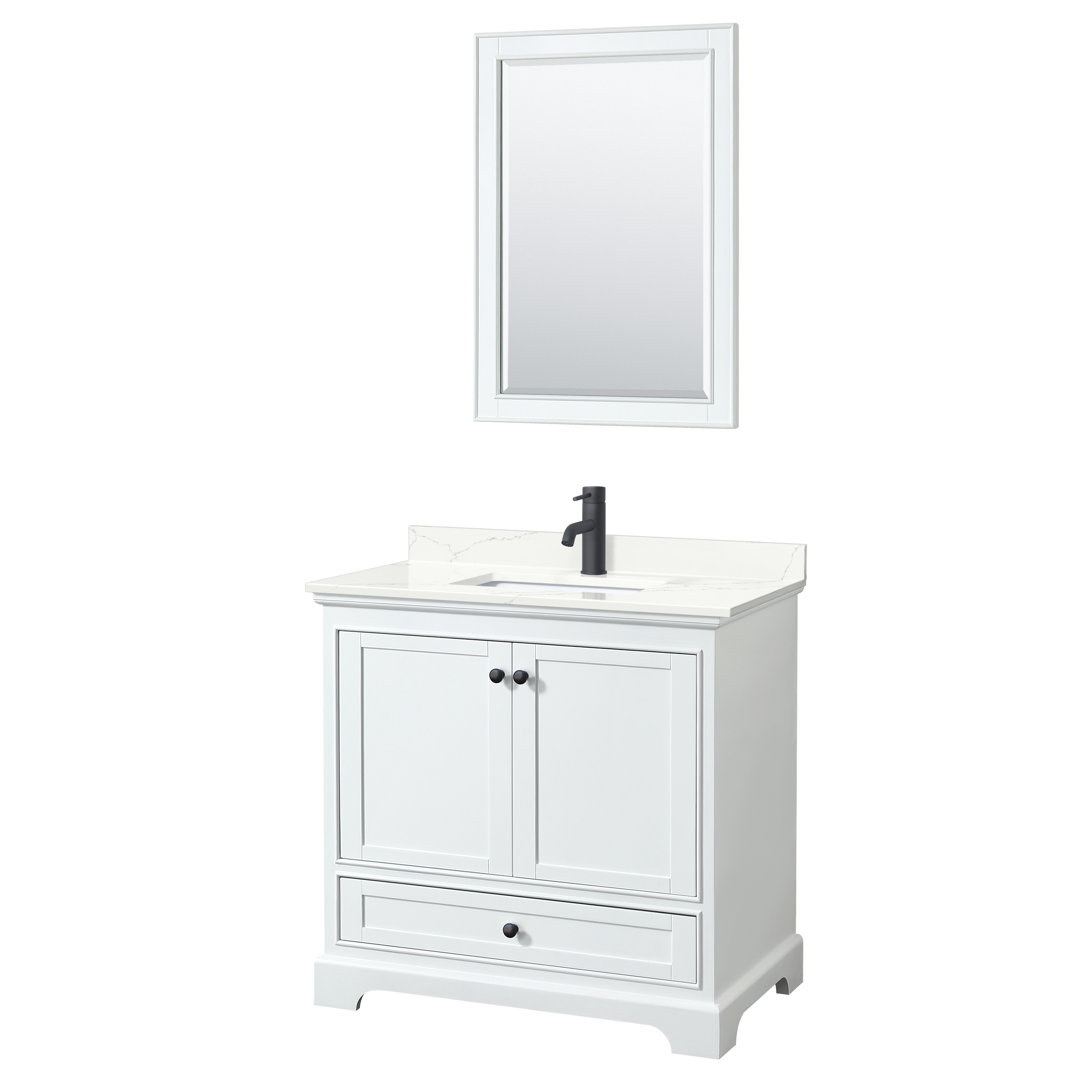 deborah 36" single bathroom vanity in white