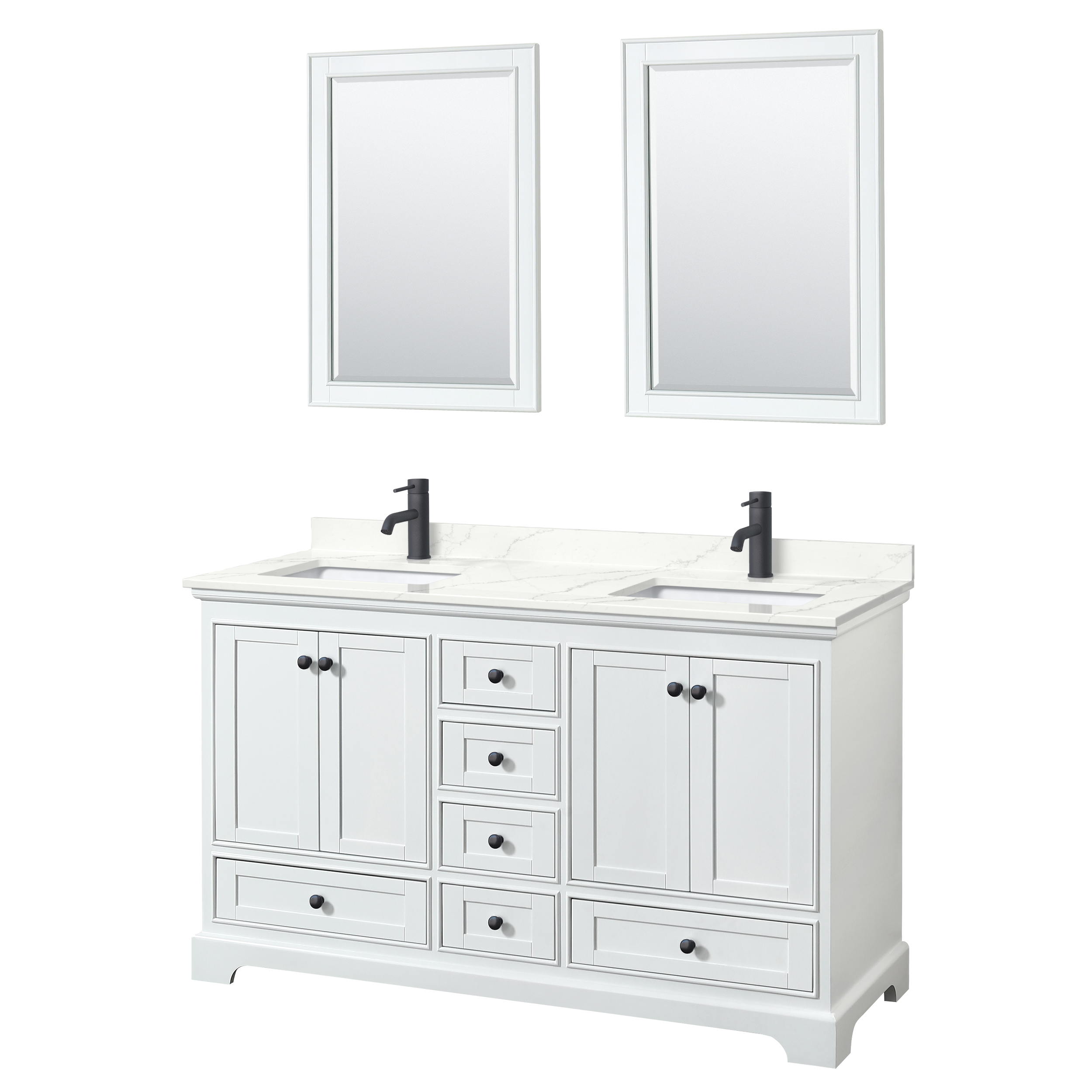 deborah 60" double bathroom vanity in white