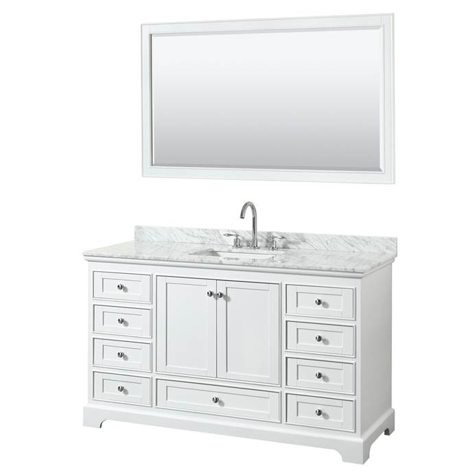Deborah 60" Single Bathroom Vanity by Wyndham Collection - White WC-2020-60-SGL-VAN-WHT