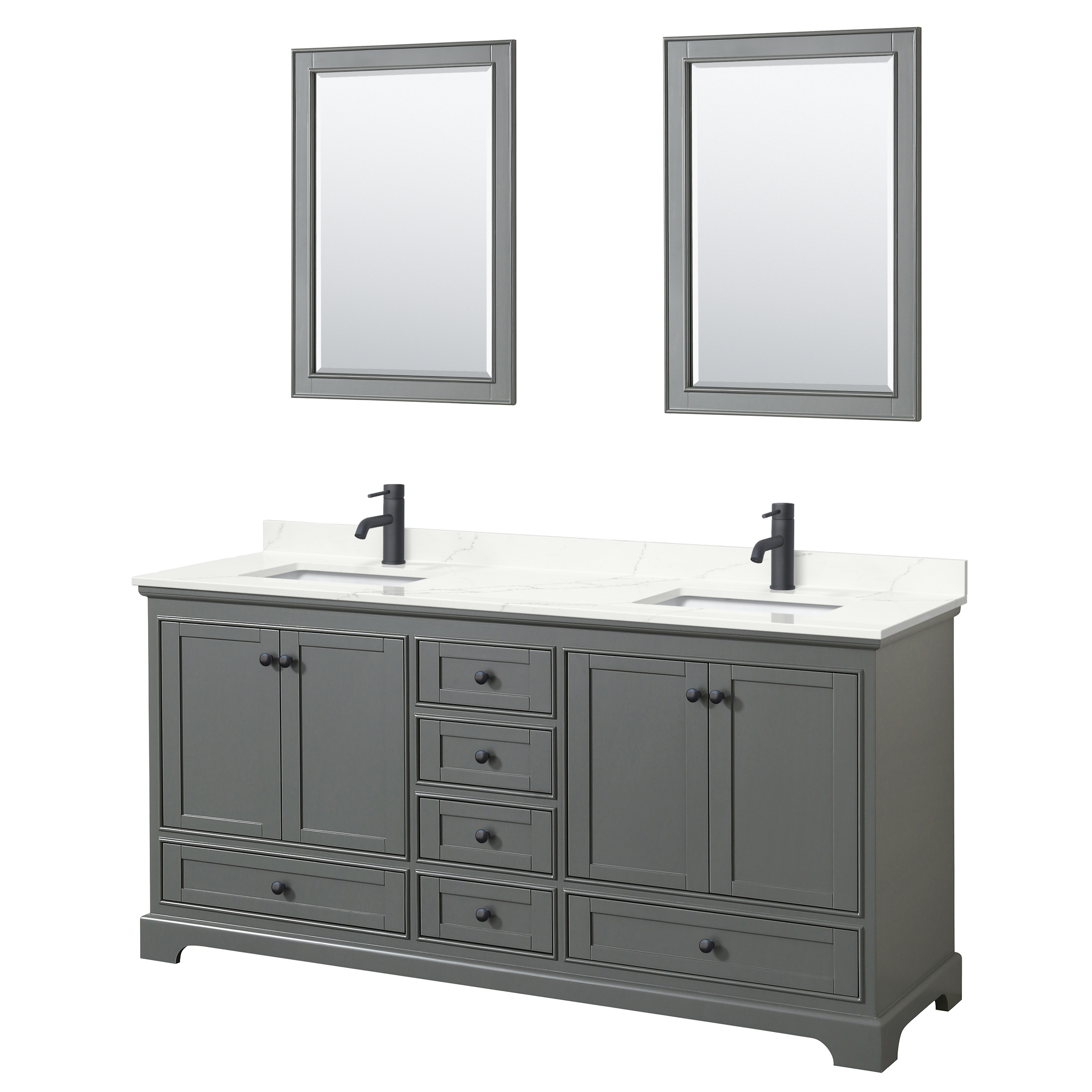 deborah 72" double bathroom vanity in dark gray