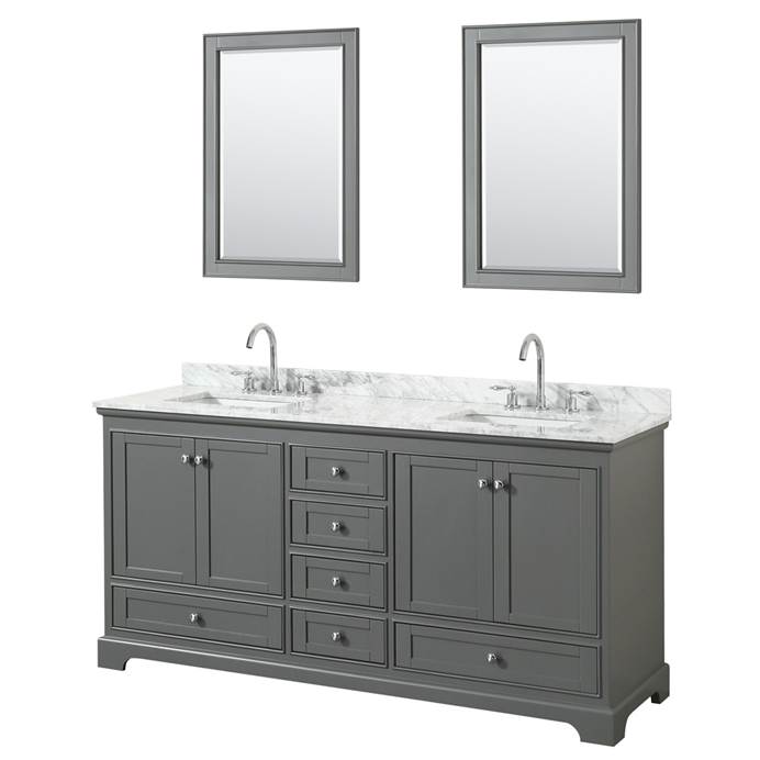 Deborah 72" Double Bathroom Vanity in Dark Gray WC-2020-72-DBL-VAN-DKG