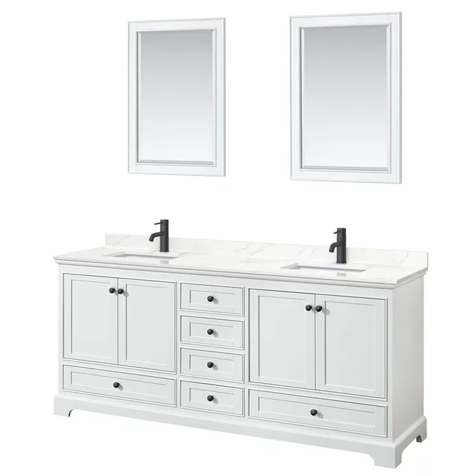 Deborah 80" Double Bathroom Vanity in White WC-2020-80-DBL-VAN-WHT_