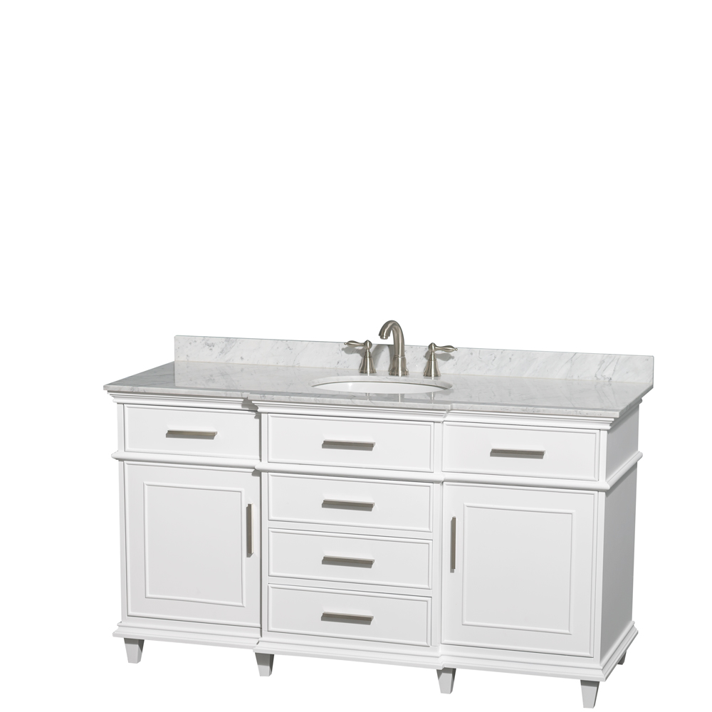 berkeley 60" single bathroom vanity by wyndham collection - white