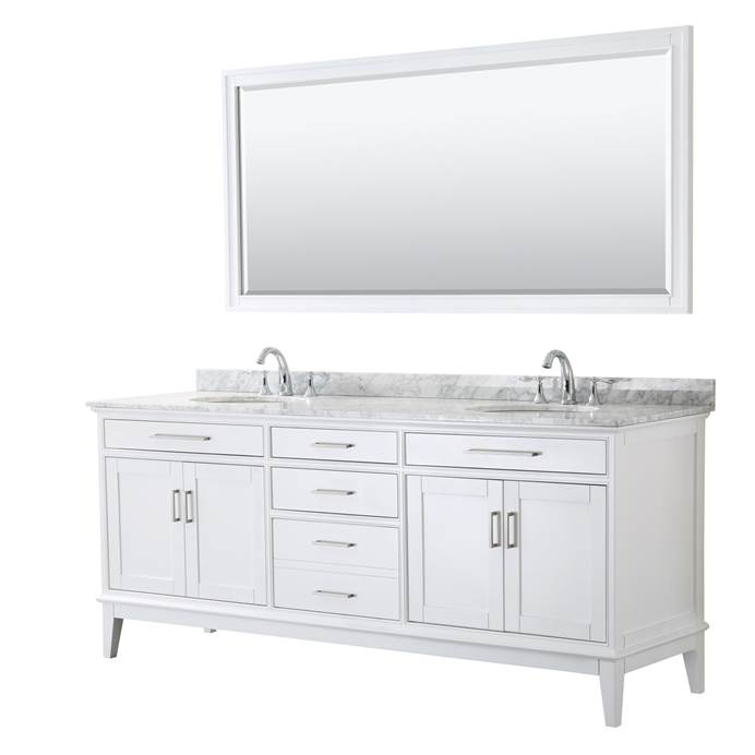 Margate 80" Double Bathroom Vanity by Wyndham Collection - White WC-3030-80-DBL-VAN-WHT
