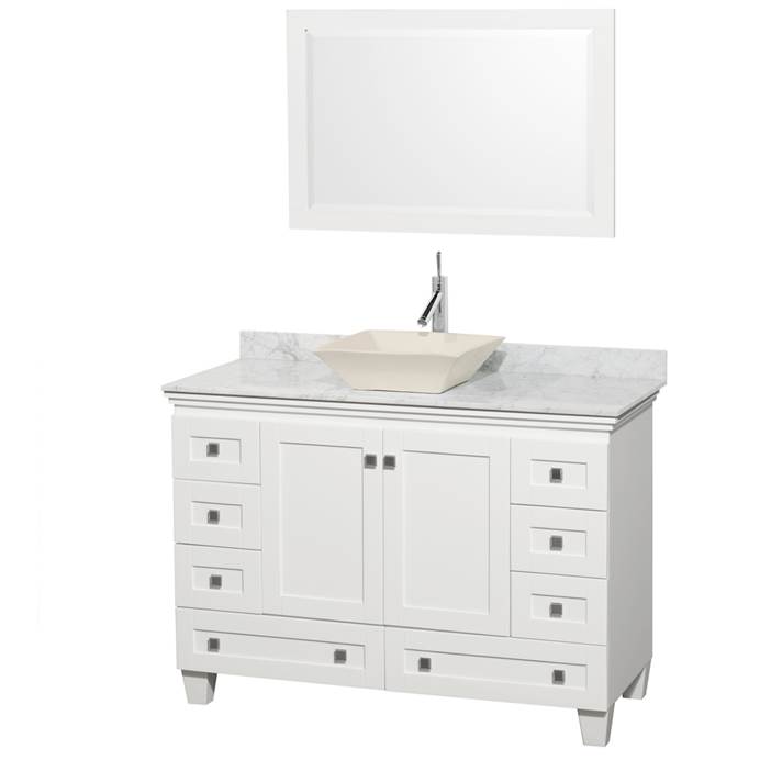 Acclaim 48" Single Bathroom Vanity for Vessel Sink - White WC-CG8000-48-SGL-VAN-WHT