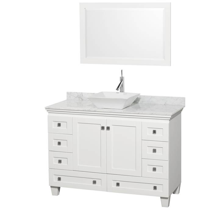 Acclaim 48" Single Bathroom Vanity for Vessel Sink by Wyndham Collection - White WC-CG8000-48-SGL-VAN-WHT