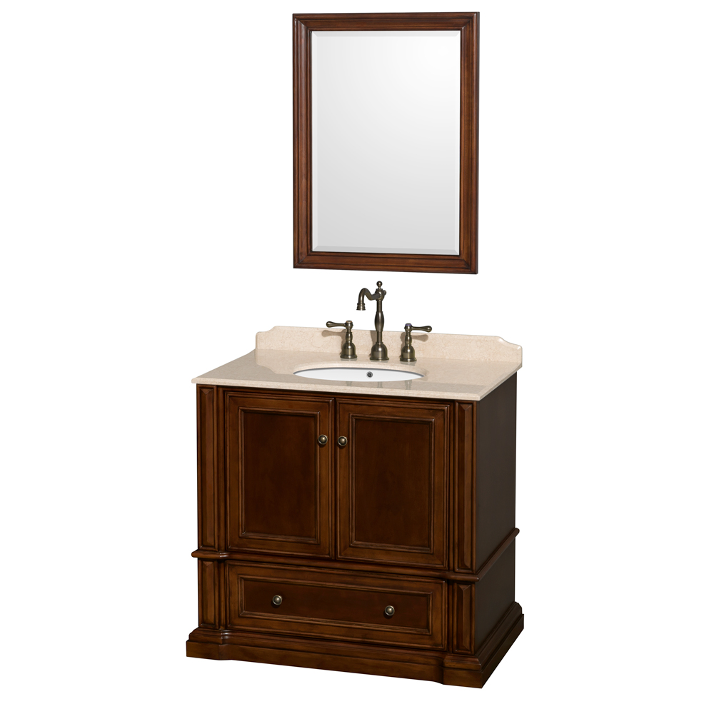 rochester 36" single bathroom vanity by wyndham collection - cherry