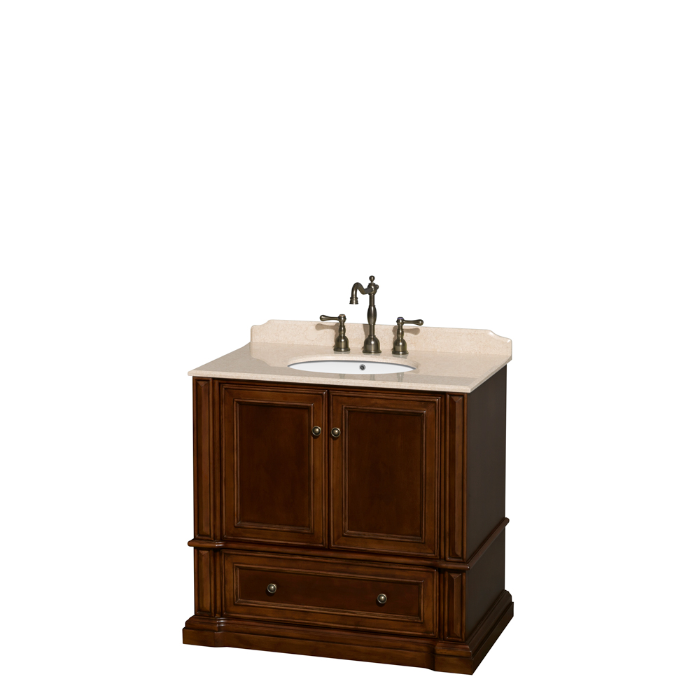 rochester 36" single bathroom vanity by wyndham collection - cherry