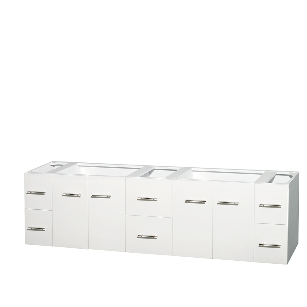 centra 80" double bathroom vanity for vessel sinks by wyndham collection - matte white