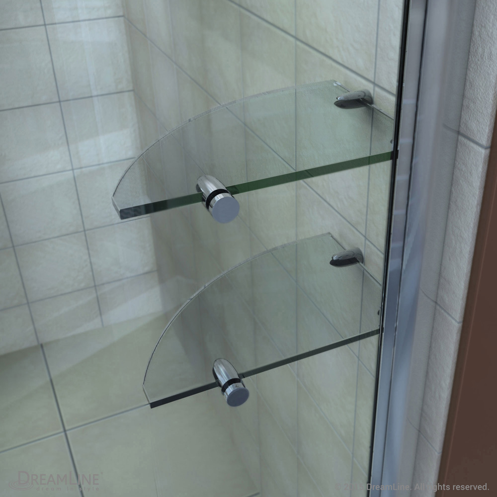 bath authority dreamline elegance frameless pivot shower door and slimline single threshold shower base (36" by 60")