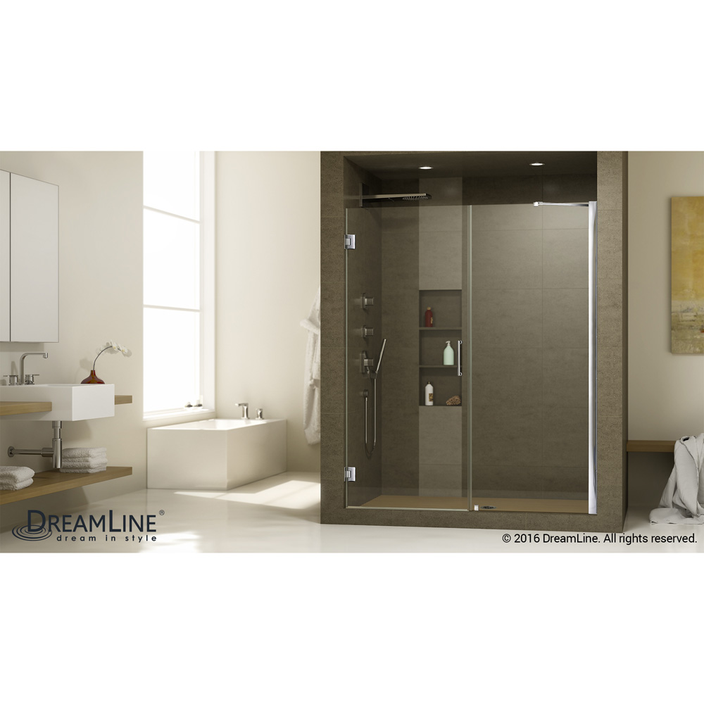 bath authority dreamline unidoor frameless hinged shower door (47"- 55")
