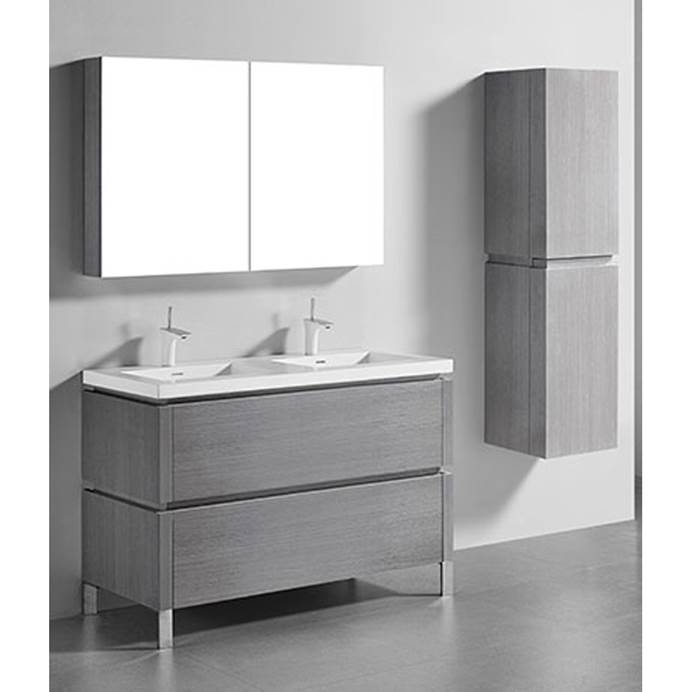 Madeli Metro 48" Double Bathroom Vanity for Integrated Basin - Ash Grey B600-48D-001-AG