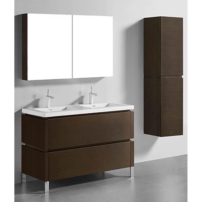 Madeli Metro 48" Double Bathroom Vanity for Integrated Basin - Walnut B600-48D-001-WA