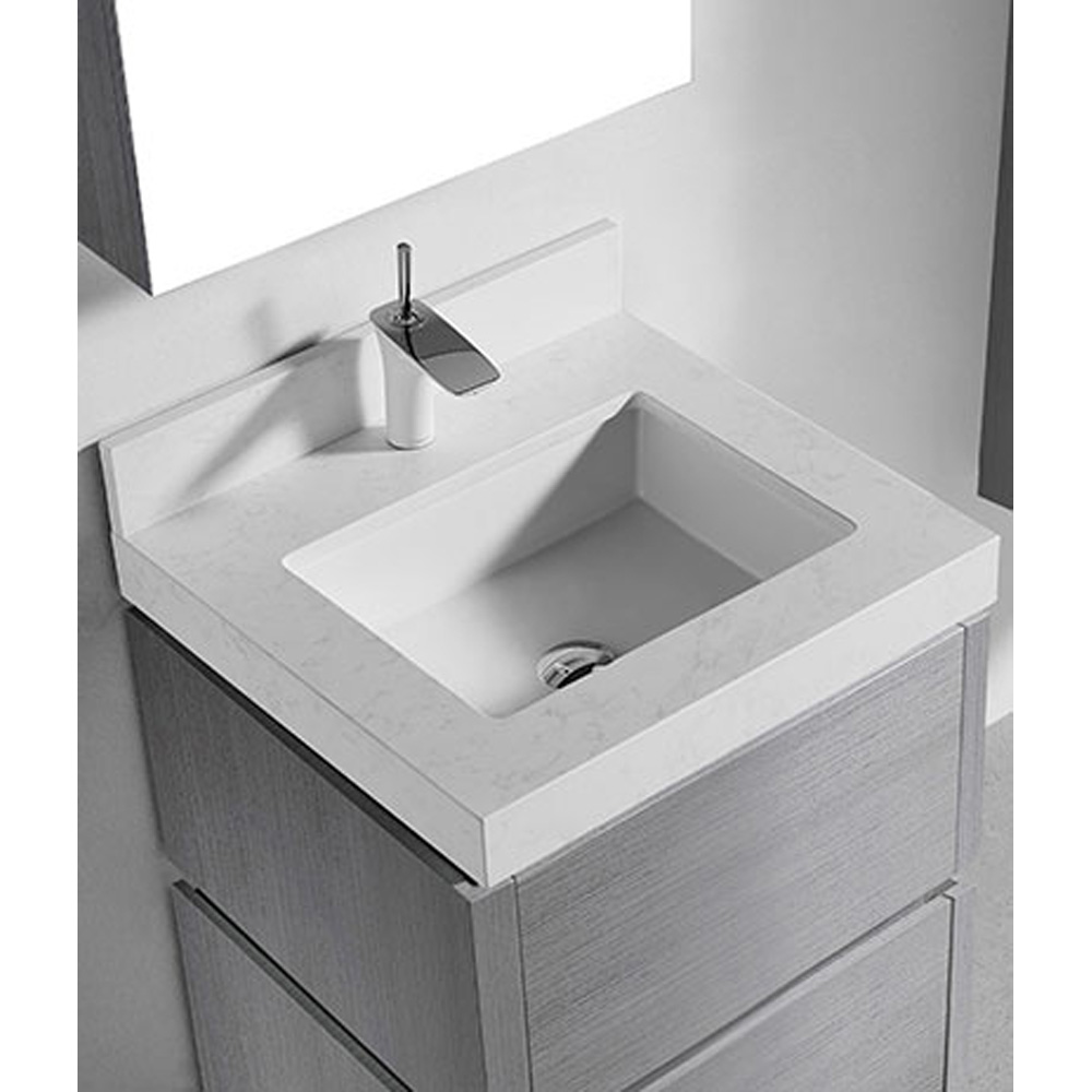 madeli metro 24" bathroom vanity for quartzstone top - ash grey