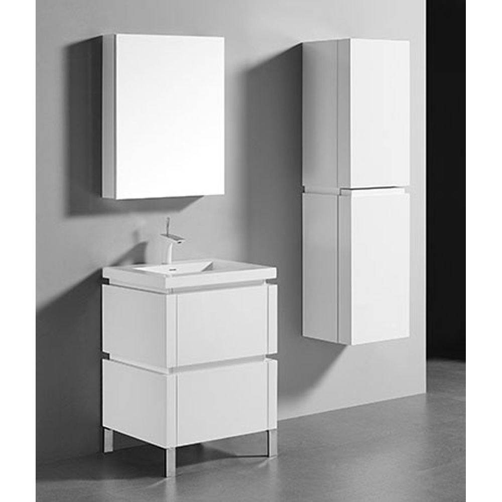 Madeli Metro 24" Bathroom Vanity for Integrated Basin - Glossy White B600-24-001-GW