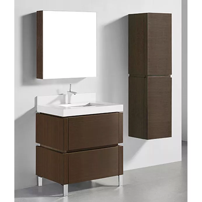 Madeli Metro 30" Bathroom Vanity for Quartzstone Top - Walnut B600-30-001-WA-QUARTZ