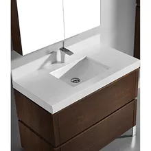 madeli metro 42" bathroom vanity for quartzstone top - walnut