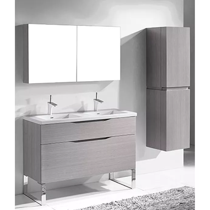 Madeli Milano 48" Double Bathroom Vanity for Integrated Basins - Ash Grey B200-48D-021-AG