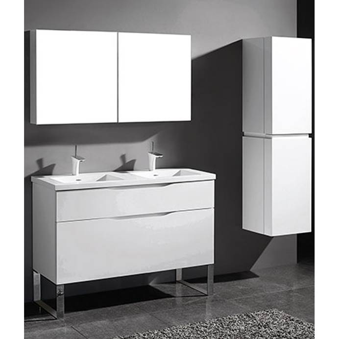 Madeli Milano 48" Double Bathroom Vanity for Integrated Basins - Glossy White B200-48D-021-GW