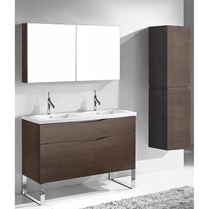 Madeli Milano 48" Double Bathroom Vanity for Integrated Basins - Walnut B200-48D-021-WA