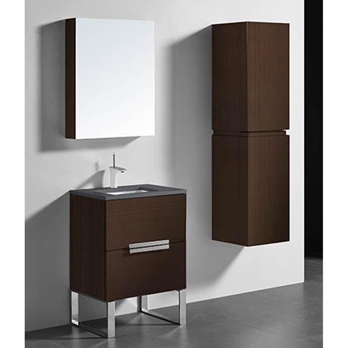 Madeli Soho 24" Bathroom Vanity for Quartzstone Top - Walnut B400-24-001-WA-QUARTZ
