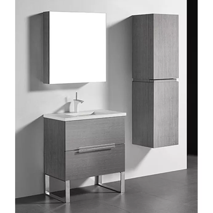 Madeli Soho 30" Bathroom Vanity for Quartzstone Top - Ash Grey B400-30-001-AG-QUARTZ