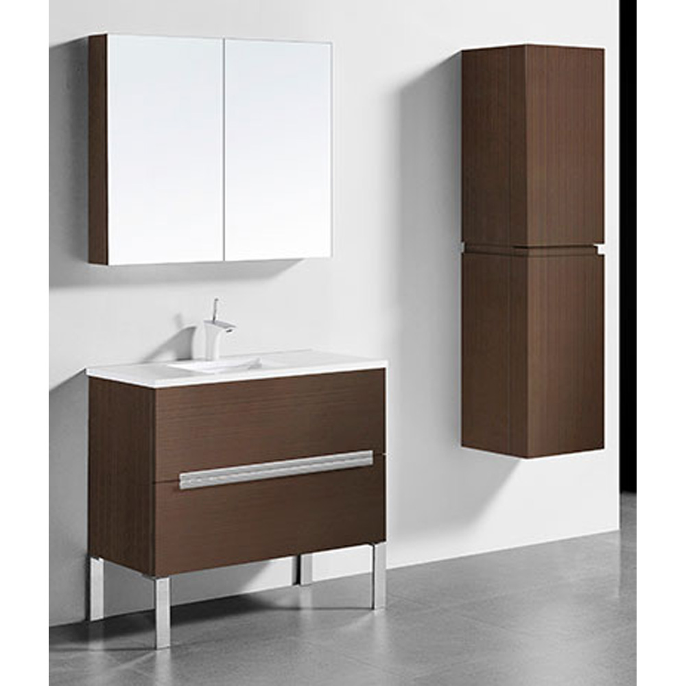 Madeli Soho 36" Bathroom Vanity for Quartzstone Top - Walnut B400-36-001-WA-QUARTZ