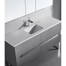 madeli soho 60" single bathroom vanity for quartzstone top - ash grey