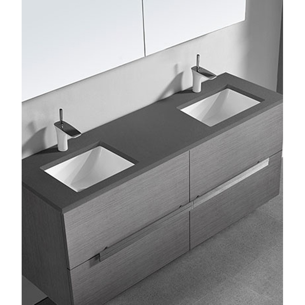 madeli urban 60" double bathroom vanity for integrated basin - ash grey
