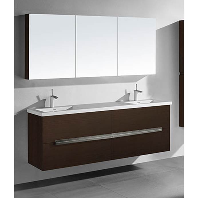 Madeli Urban 72" Double Bathroom Vanity for Integrated Basin - Walnut B300-72D-002-WA