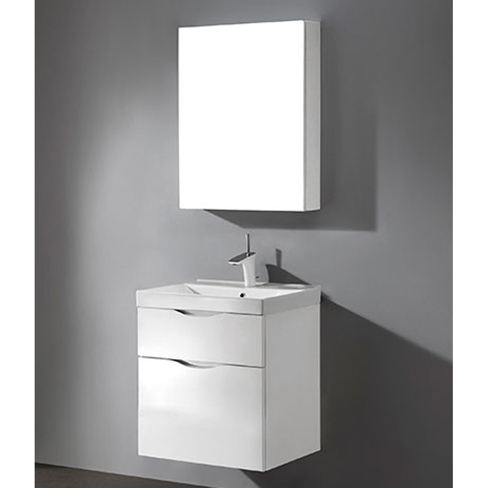madeli bolano 24" bathroom vanity for integrated basin - glossy white