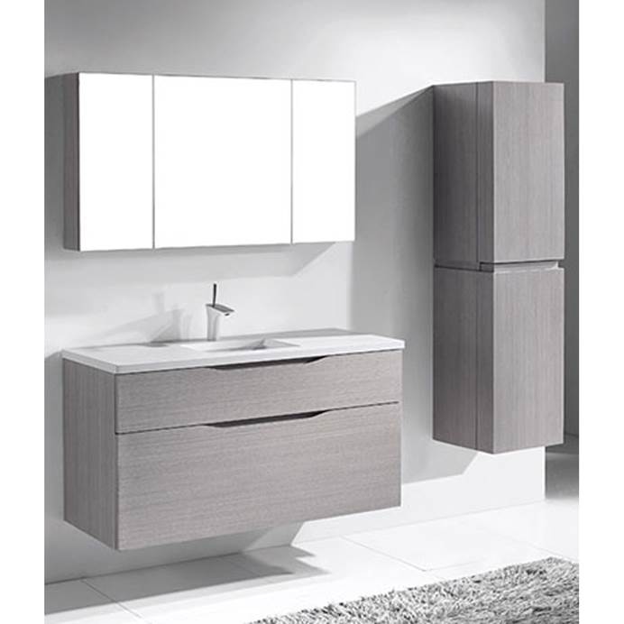 Madeli Bolano 48" Single Bathroom Vanity for Quartzstone Top - Ash Grey B100-48C-022-AG-QUARTZ
