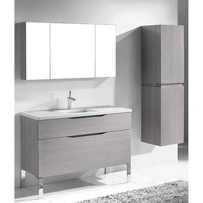 Madeli Milano 48" Bathroom Vanity for Quartzstone Top - Ash Grey B200-48C-021-AG