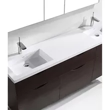 madeli milano 72" double bathroom vanity for integrated basins - walnut