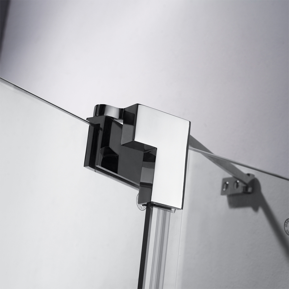 vigo 60-inch frameless shower door 3/8" clear glass chrome hardware with white base