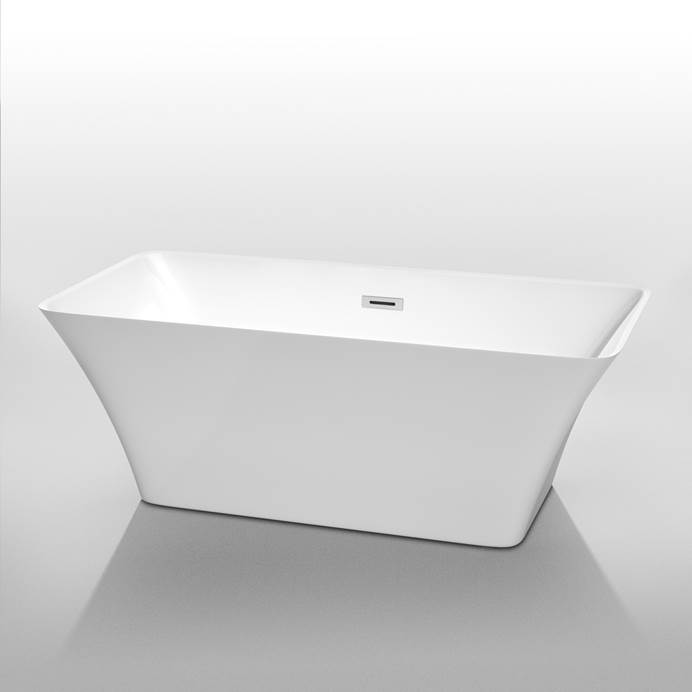 Tiffany 59" Small Soaking Bathtub by Wyndham Collection - White WC-BTE1504-59