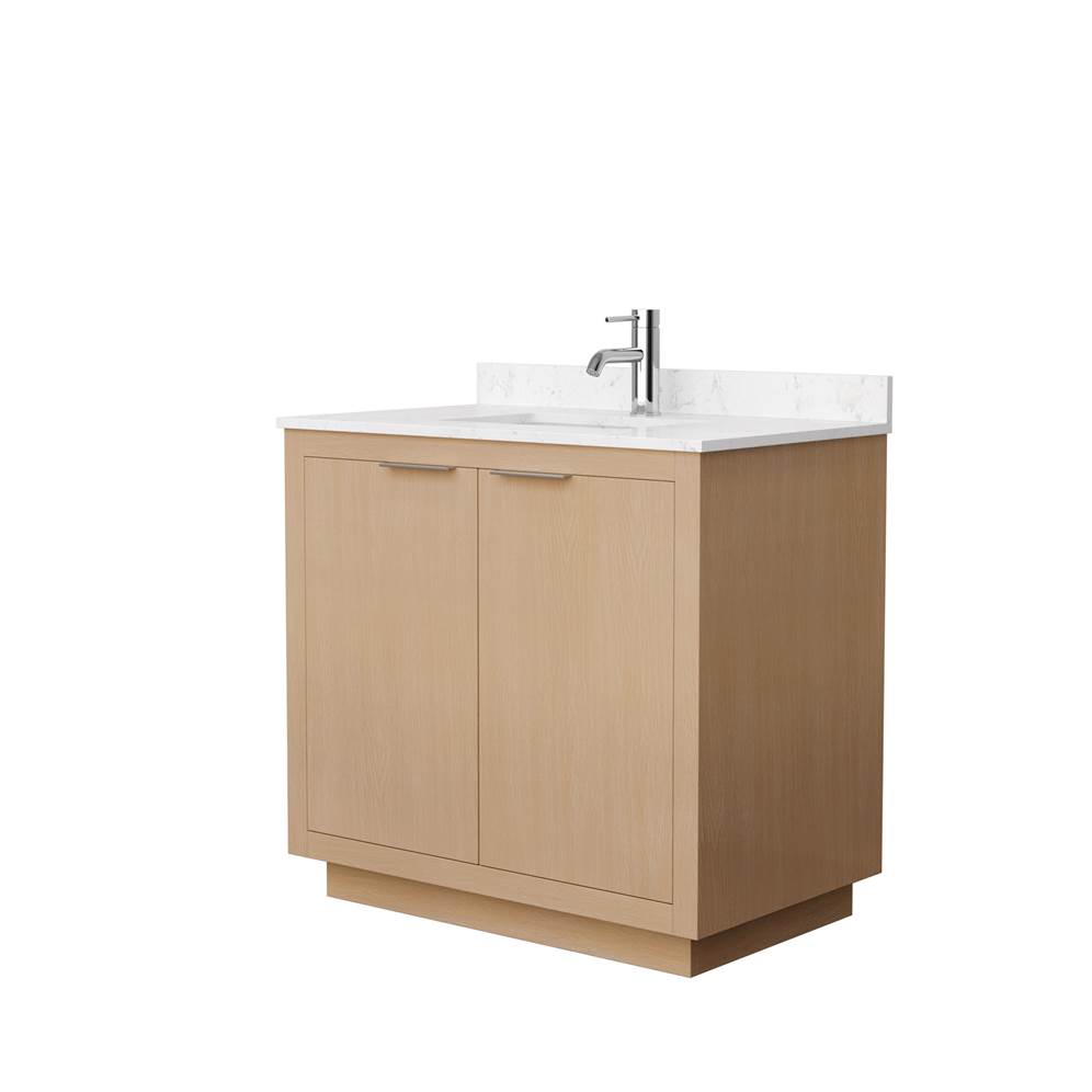 Maroni 36" Single Vanity with optional Cultured Marble Counter- Light Straw
