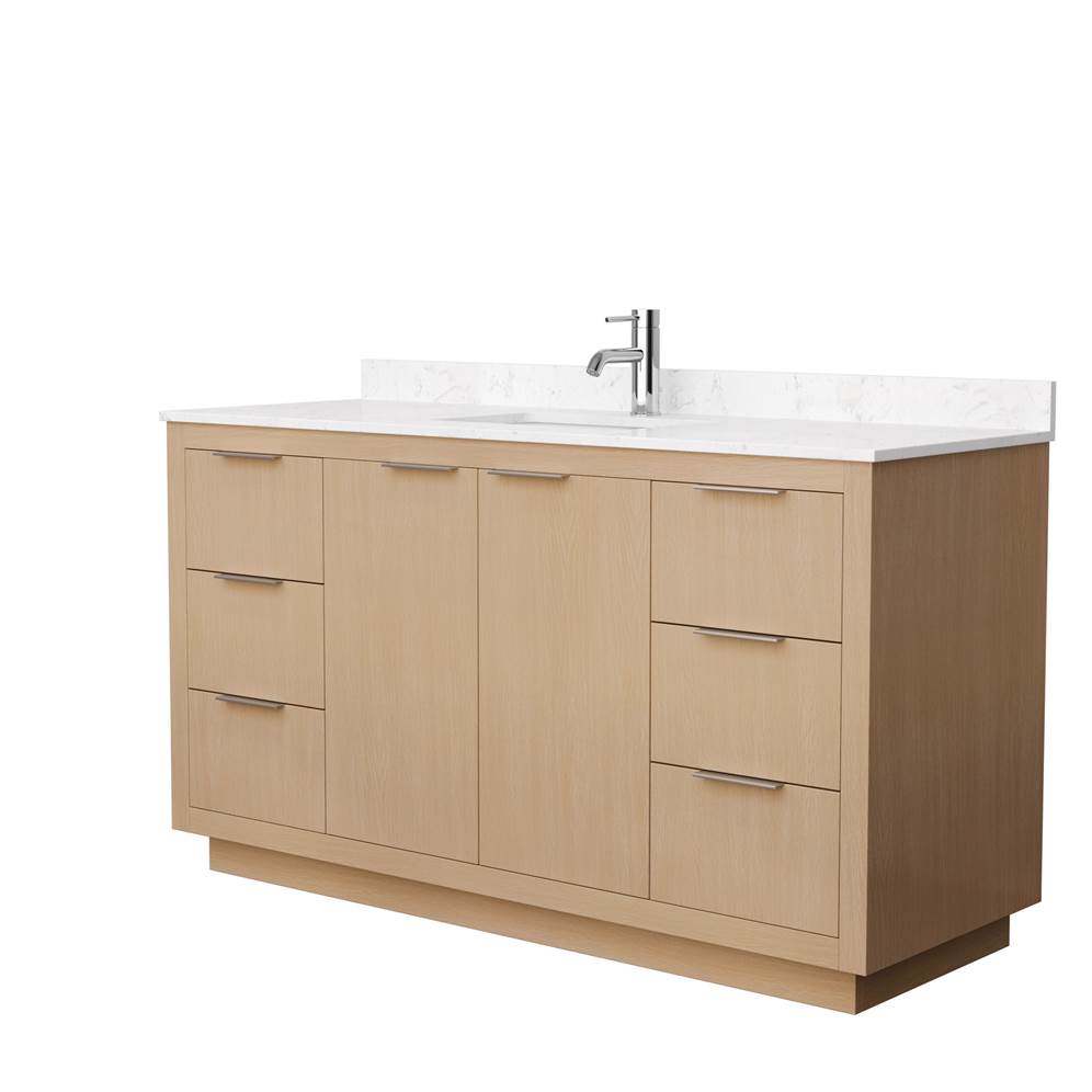 Maroni 60" Single Vanity with optional Cultured Marble Counter - Light Straw