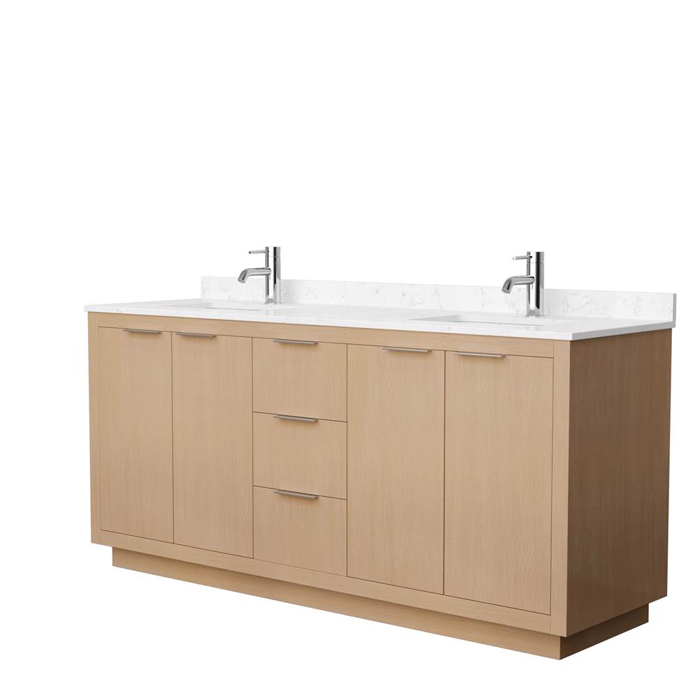 Maroni 72" Double Vanity with optional Cultured Marble Counter - Light Straw