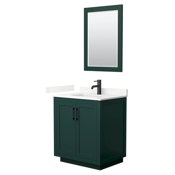 Miranda 30" Single Vanity with optional Quartz or Carrara Marble Counter - Green WC-2929-30-SGL-VAN-GRN__