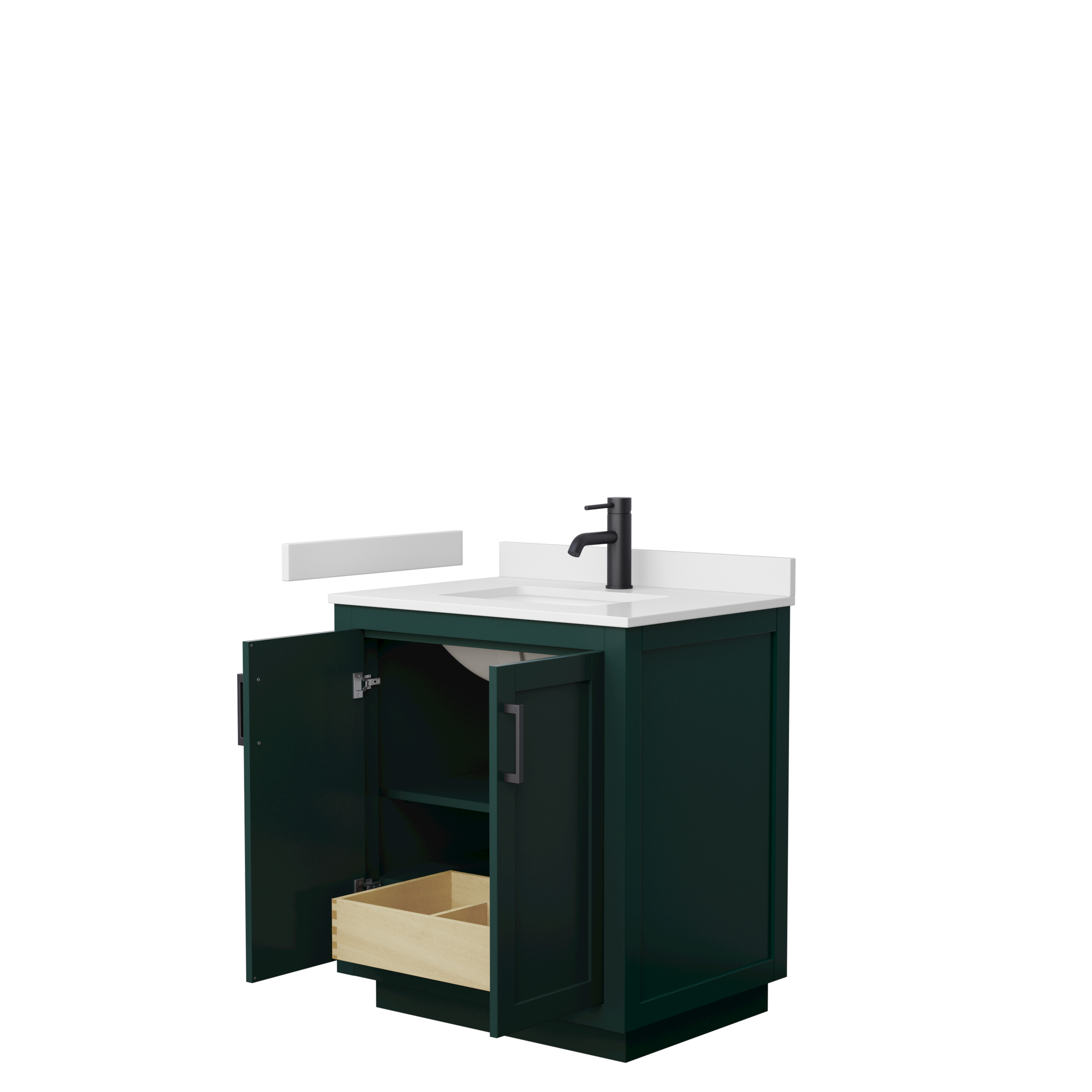 miranda 30" single vanity with optional cultured marble counter - green