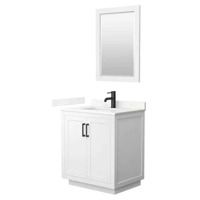 Miranda 30" Single Vanity with optional Quartz or Carrara Marble Counter - White WC-2929-30-SGL-VAN-WHT__