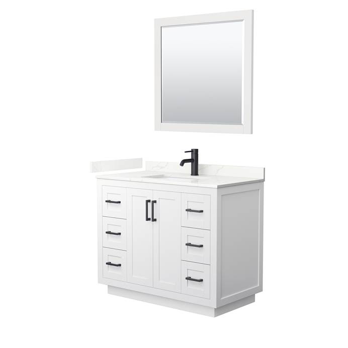 Miranda 42" Single Vanity with optional Quartz or Carrara Marble Counter - White WC-2929-42-SGL-VAN-WHT__