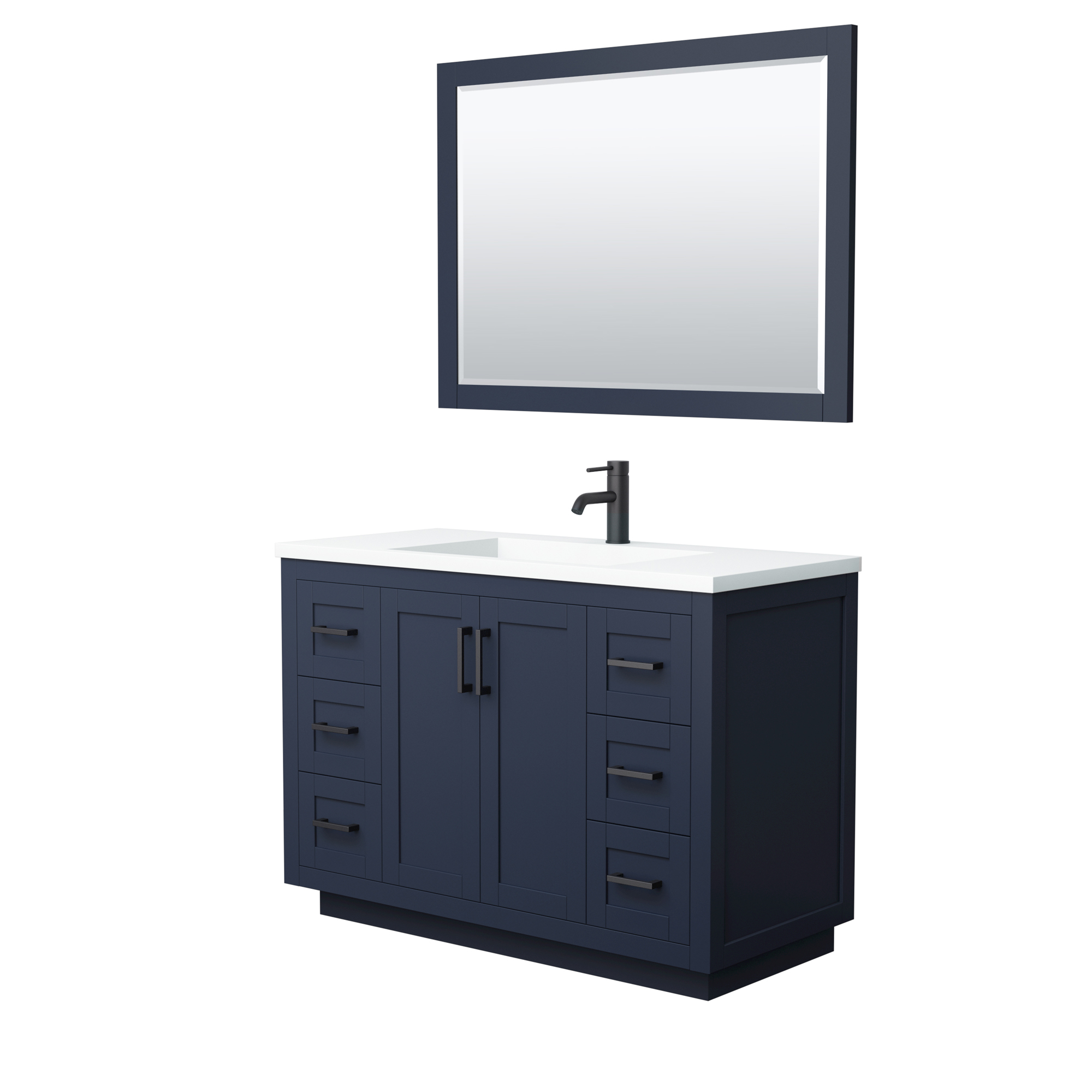 miranda 48" single vanity with optional integrated sink - dark blue
