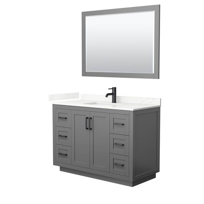 Miranda 48" Single Vanity with optional Quartz or Carrara Marble Counter - Dark Gray WC-2929-48-SGL-VAN-DKG__