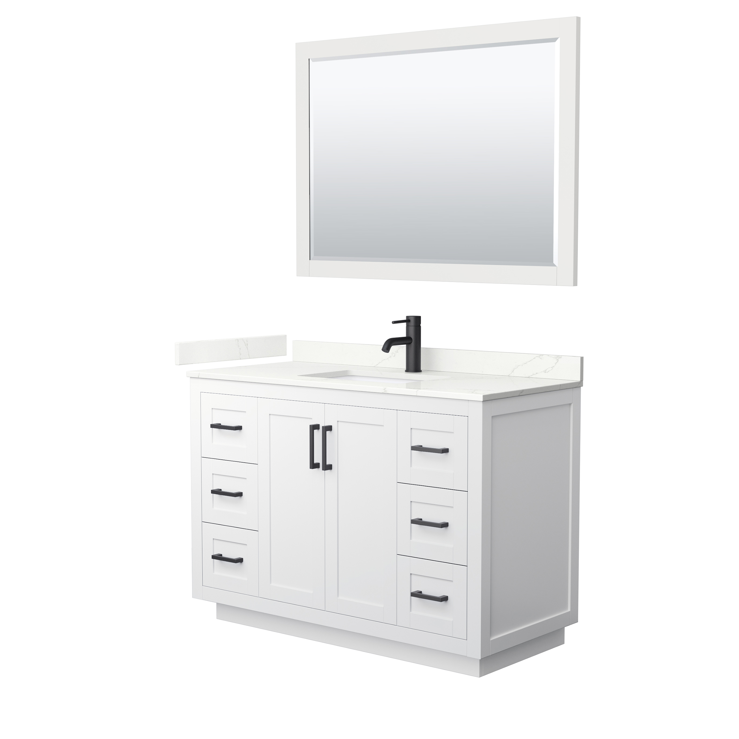 Miranda 48" Single Vanity with optional Quartz or Carrara Marble Counter - White WC-2929-48-SGL-VAN-WHT__