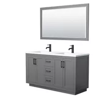 miranda 60" double vanity with optional integrated sink - dark gray