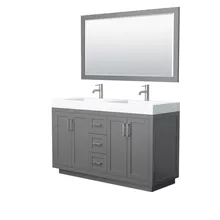 miranda 60" double vanity with optional integrated sink - dark gray